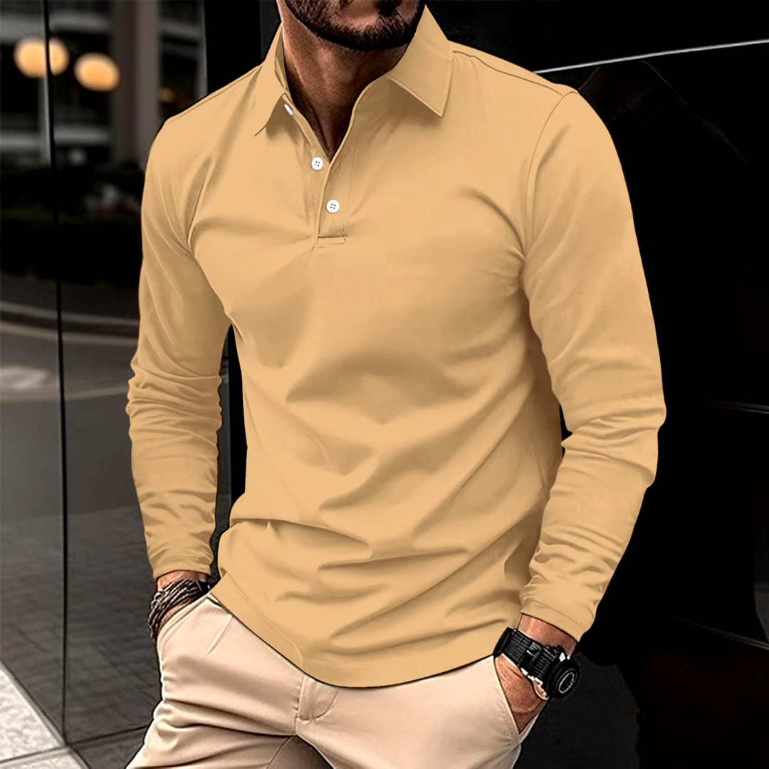 Lewis™  | Casual long-sleeved polo shirt