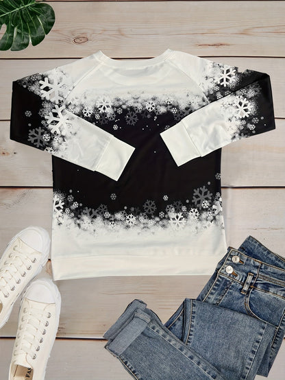 Dana™ | Cozy Winter Top with Snow Cat Print